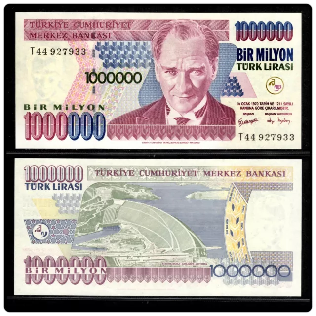 Turkey 1,000,000 (1 Million) Lira 1970-2002 Ataturk Unc Banknote