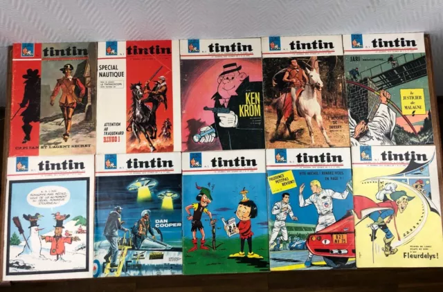 Lot de 20 Revues du JOURNAL DE TINTIN Année 1966 (1er semestre)