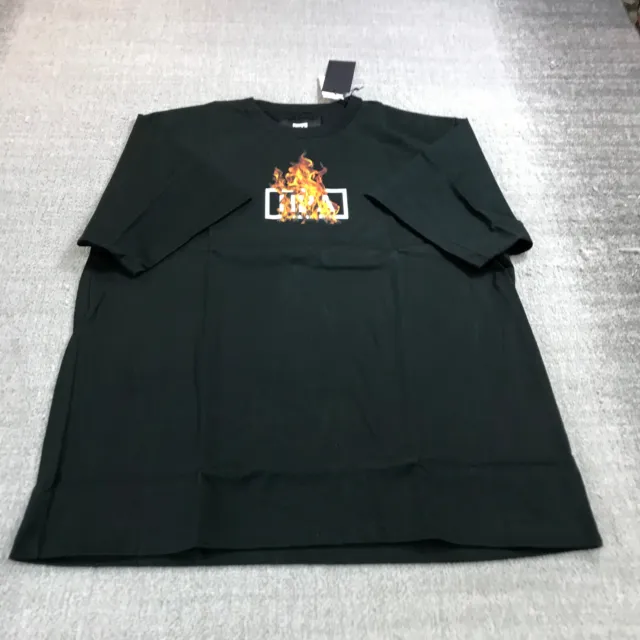 New Hood By Air Shirt Mens Extra Large Flames Logo HBA Graphic Tee Fire XL