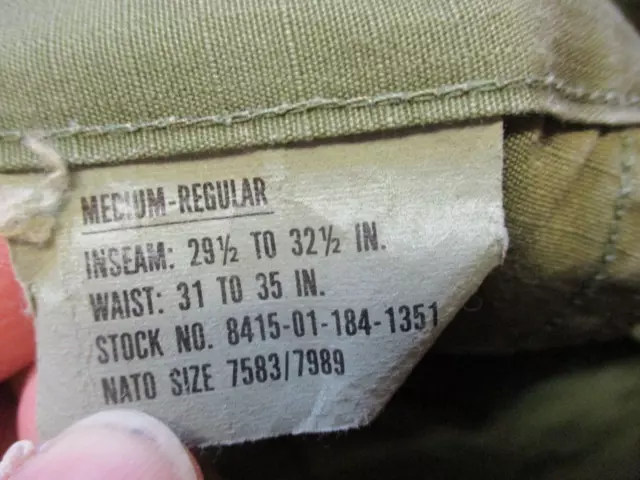 GENUINE USA AMERICAN BDU combat PANTS TROUSERS OG GREEN Vietnam war STYLE M 2