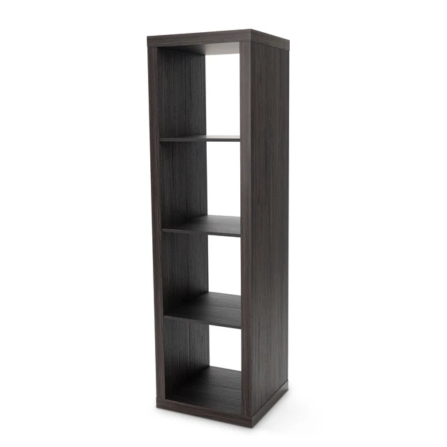 BETTER HOMES & Gardens 4Cube Vertical Storage Organizer, Tobacco Oak