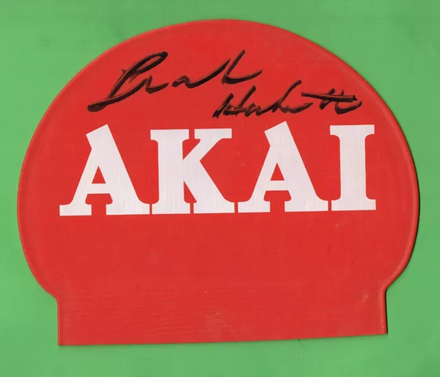 #T329. Akai  Swimming Cap Signed By Grant Hackett & Hayley Lewis