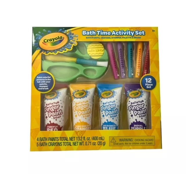 CRAYOLA BATH TIME Activity Set 4 Bath Paints 5 Crayons Toddler Playtime  KIDS NEW $14.94 - PicClick