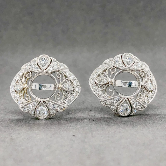 Estate 18K W Gold 2.74cttw G-H/VS1-SI1 Diamond Earring Jackets Estate 18K W Gold 2.74cttw G-H/VS1-SI1 Diamond Earring Jackets