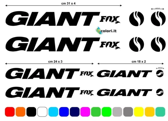 Kit pegatinas de vinilo tuning para cuadro de bicicleta de carretera Giant fox