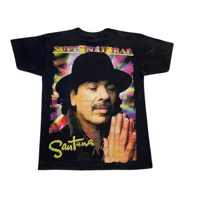 Vintage 90s Carlos Santana ULTRA RARE Shirt All Over Print Concert Tour XL Tee