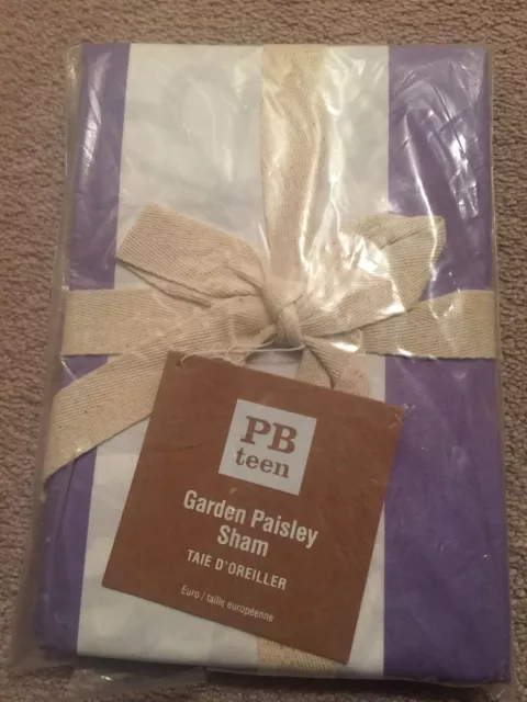 NWT Pottery Barn PB Teen Purple Garden Paisley Euro sham