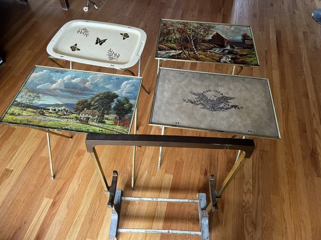 VTG Mid Century Modern TV Tray Television Stand butterfly 1970s mcm farm lot