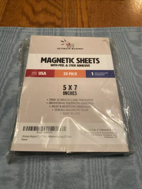 NIP (20) Pack 5”x7” Ultimate Magnet Magnetic Sheets 20 Mils Thickness ( )