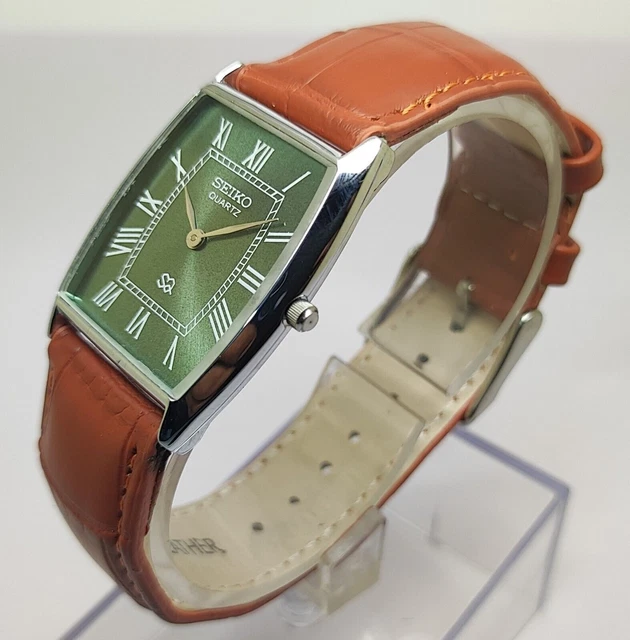 SEIKO QUARTZ SUPER Slim Men Steel Wrist Watch Japan Made Roman