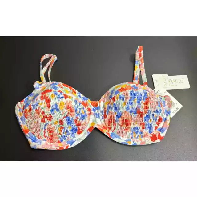 L*SPACE NWT Marley Bikini Top Flowers Forever Size DD Cup MSRP $125