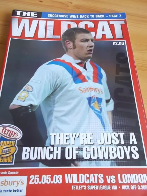 25.05.2003 Wakefield Trinity Wildcats v London Broncos programme