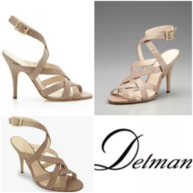 DELMAN  * ELITE *  SNAKESKIN  STRAPPY  SANDALS  SHOES   Sz 6  NEW   $ 295