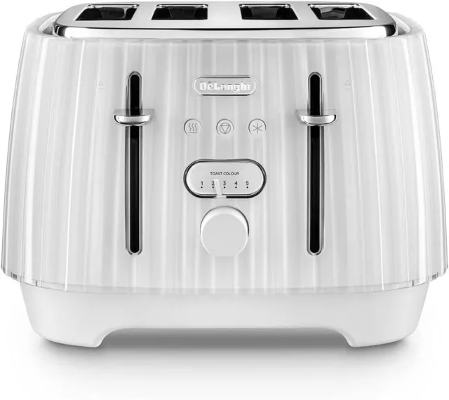 De'Longhi Ballerina 4 Slot Toaster, CTD4003.W White