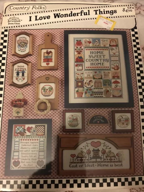 Jeremiah Junction Country Folks: I LOVE WONDERFUL THINGS cross stitch 1988