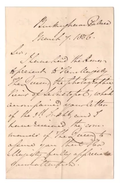 Charles Beaumont Phipps Signed Letter 1836 / Autographed / Queen Victoria
