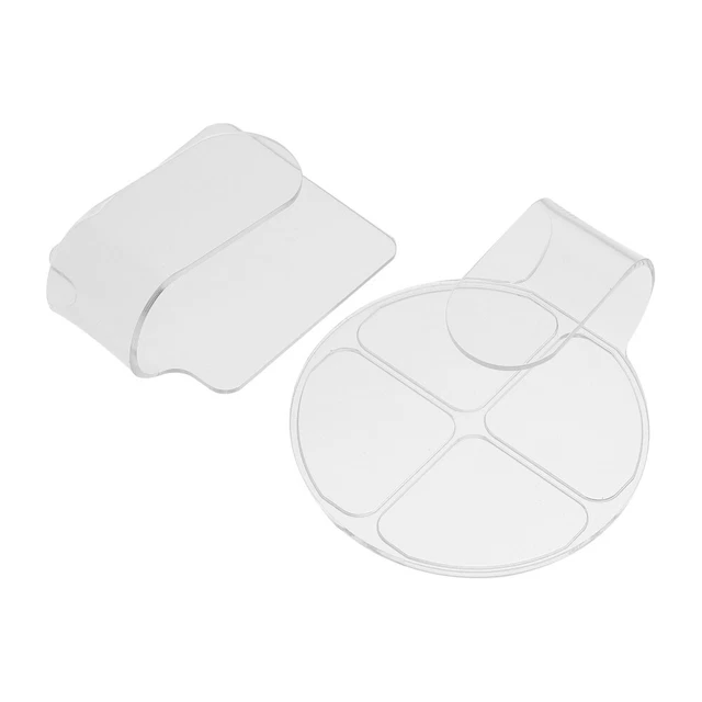 2 Pcs Weiß Acryl Nagelkunst-Palette Salon-Make-up-Paletten Handgeführt