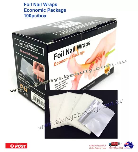Sina Foil Nail Wraps Aluminium Foil Soak Off Gel Polish Nail Remover Pk100