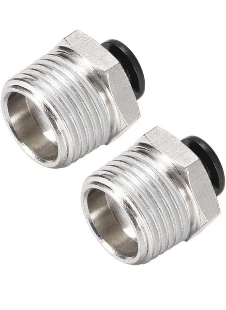 Raccordi di collegamento rapido spinta pneumatica dritta 1/2 NPT maschio X 6 mm tubo Od 2 pz