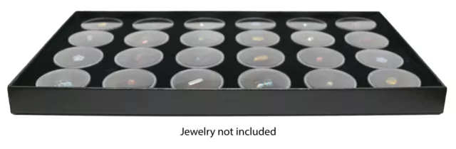 Novel Box Jewelry Stackable Black Plastic Utility Tray With Gem Jar Insert 2