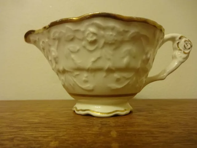 Pope-Gosser China Windsor Rose Warranted Coin Gold Rimmed Creamer 5076