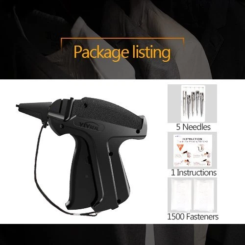 VIVREAL clothing price label tagging tag tagger gun with 1500 barbs & 6 needle