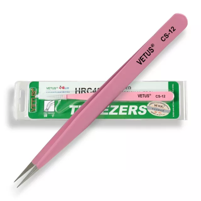 Wimpern Pinzette Wimpernverlängerung Pinzette Vetus CS-12 in pink