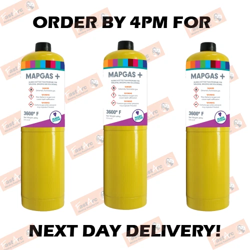 3 X MAPP Map Pro Plus Gas Disposable Bottle Plumbers Burner Cylinder