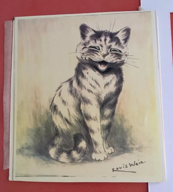Louis Wain Pet Cat Nightmare Owl Bird Painting 8x10 Real Canvas Giclee Art  Print