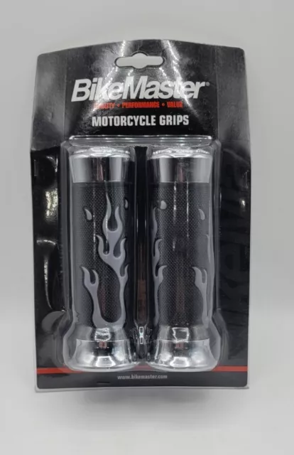 Bikemaster Grips - Flame / Eagle Universal Grippy Handle Bar Left Right  7/8