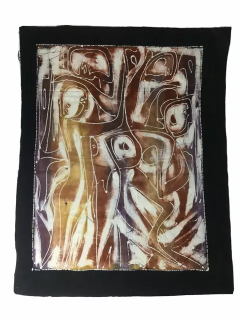 Peinture Batik Art Contemporain Abstrait Moderne sur toile de coton 40 x 50 cm