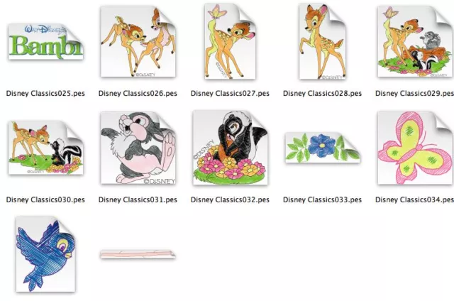 Disney Bambi Brother Machine Embroidery Designs PES CD,USB
