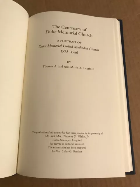 CENTENARY OF DUKE MEMORIAL CHURCH 1975-1986 METHODIST Langford 2