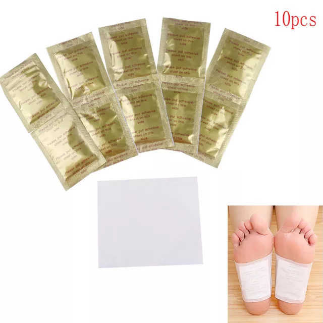 10 PCs Gold Premium Detox pied tampons bio nettoyage à base de plantes patch