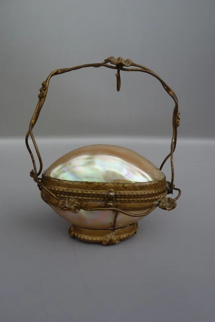 Ancien Presentoir Porte Montre Boite A Bijoux En  Nacre Et Monture  Pomponne Xix