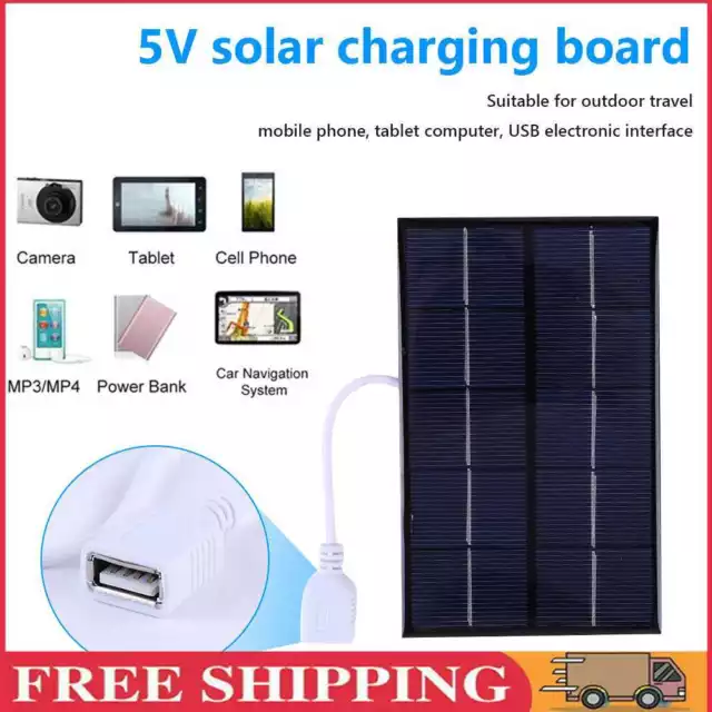 Panel solar USB para exteriores 5W 5V polisilicio portátil + cargador solar de viaje epoxi