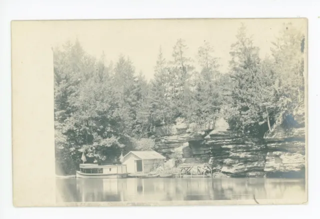 Boat Landing RPPC Lake Winnipesaukee—Laconia—Antique Photo 1910s