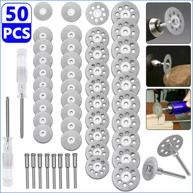 50x Diamond Cutting Wheel For Dremel Rotary Tool Die Grinder Metal Cut Off Disc