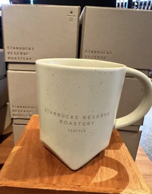 Starbucks Reserve Roastery Seattle Bevel Off White Ceramic Mug Cup 16 oz