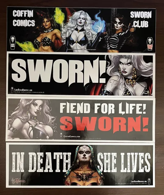 Lot 4 Lady Death La Muerta Bumper Stickers Kickstarter Campaign Coffin Comics