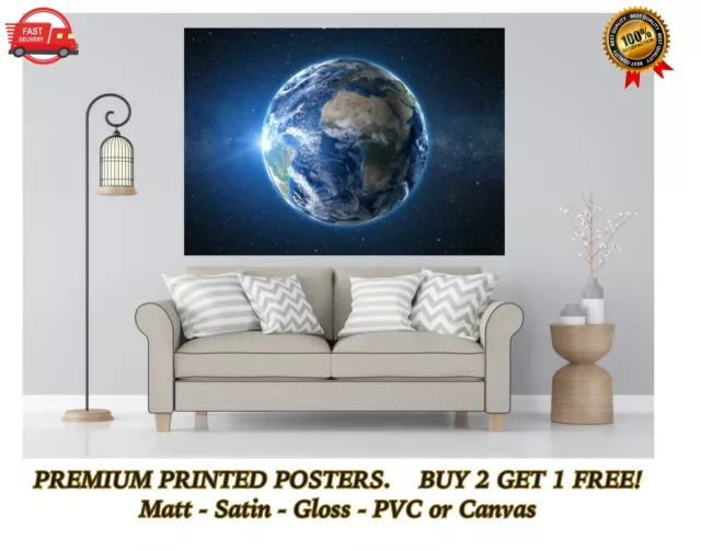 Planet Earth From Space Large Poster Art Print Gift A0 A1 A2 A3 A4 Maxi