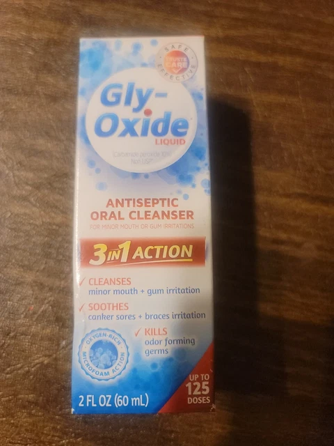 Limpiador oral antiséptico líquido de óxido de glio 2 Fl Oz totalmente NUEVO EXP 11/23