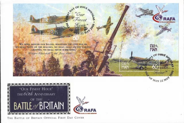 2000 Isle of Man Isle of Man at War Supermarine Spitfire First Day Cover