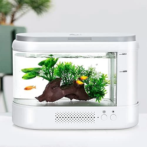 AQQA 1.8 Gallon Multifunction Self-Cleaning Fish TankSmall Desktop Aquarium S...