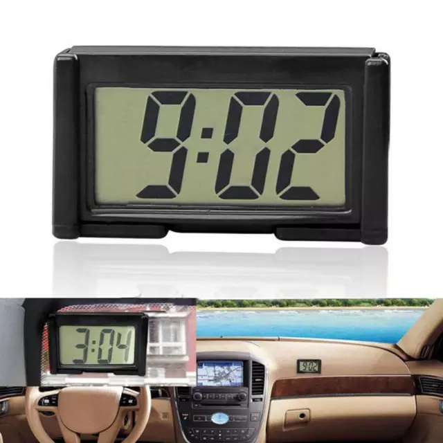 Small Self-Adhesive Car Desk Clock Electronic Watches Ga Digital LCD NEW