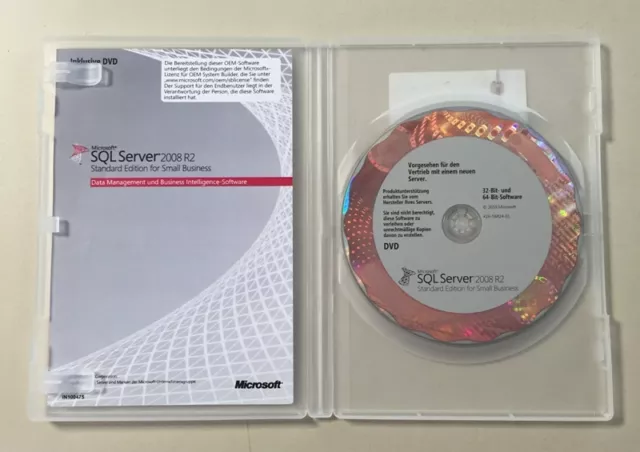 MS SQL Server 2008 Standard für SBS R2 32/64 Bit OEM Vollversion C9C-00505