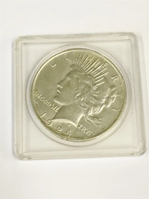 1924 U.s. Liberty Peace Silver Dollar Beautiful Condition In Case Lot #R8