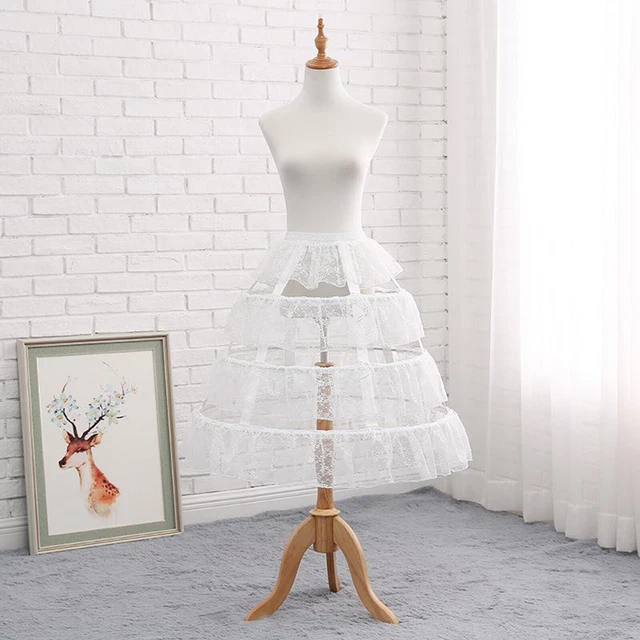 Sottoveste Da Donna Half Slip 3 Hoop Crinoline Petticoat Skirt Trambusto Gonna