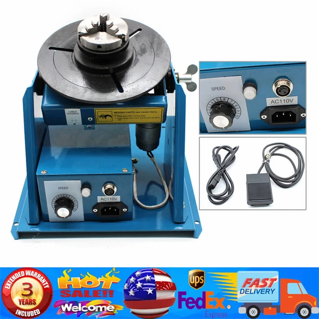 2.5" Rotary Welding Positioner Turntable Table 3 Jaw Lathe Chuck 2-10RPM Tables!