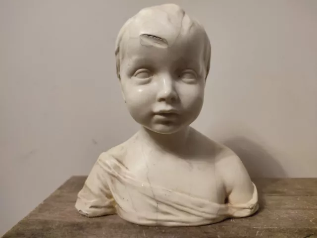 Petit buste ancien Enfant - Résine - Déco vintage Antiquité